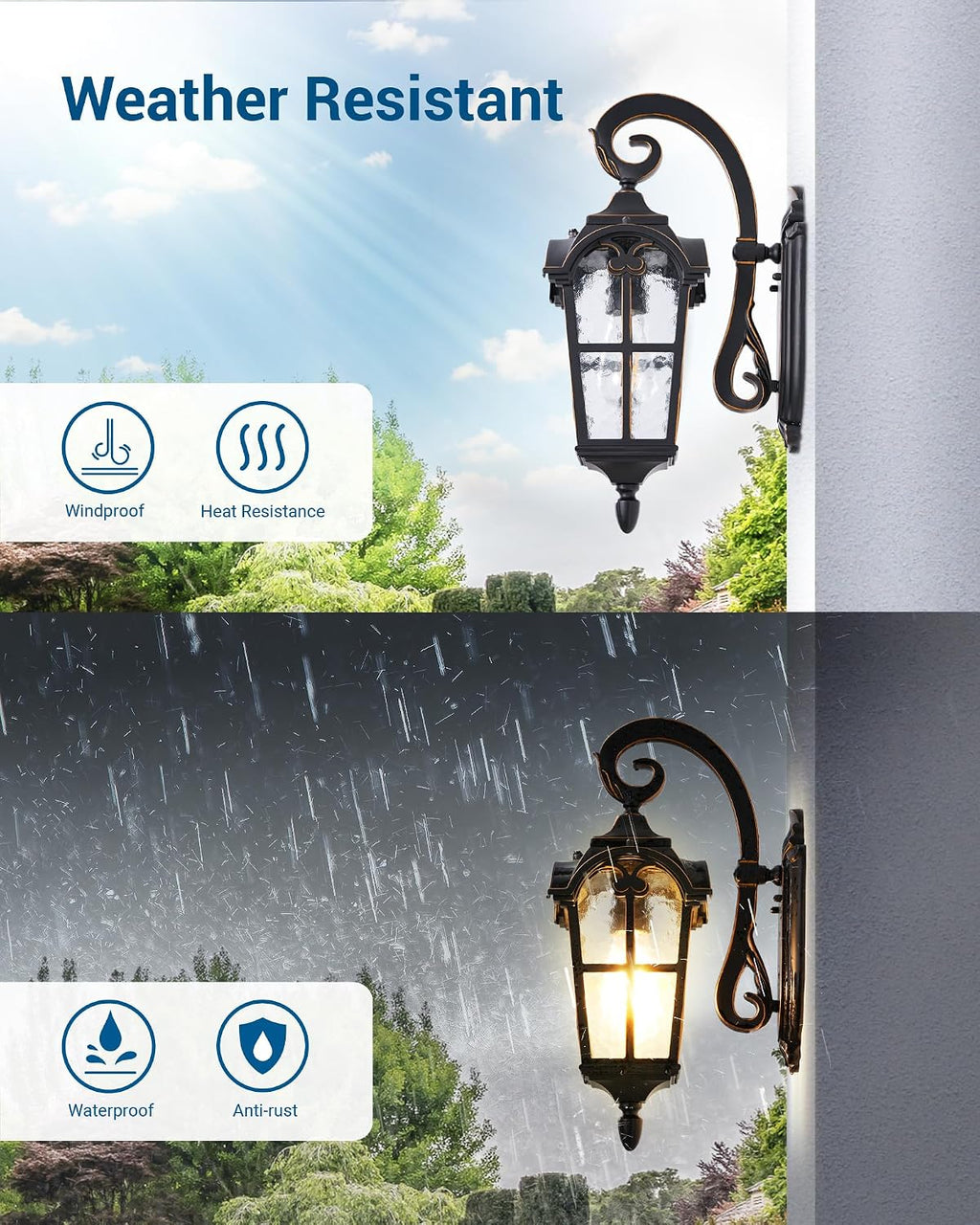 Black Dusk Dawn Wall Lantern