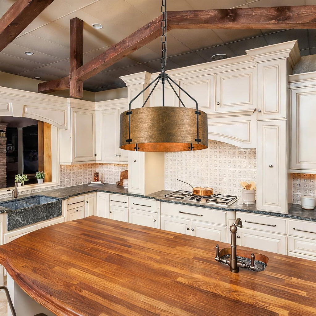 Copper Bronze Industrial Drum Chandelier