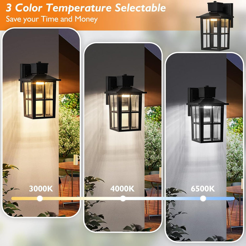 LED Black Outdoor Wall Lantern 1 Pack